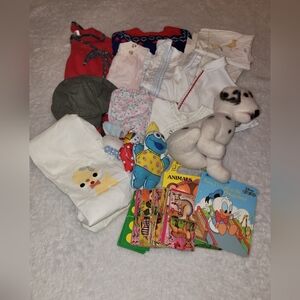 VINTAGE * Baby Clothes & Toys Bundle * 21 Pieces * 1940s To 1980s *